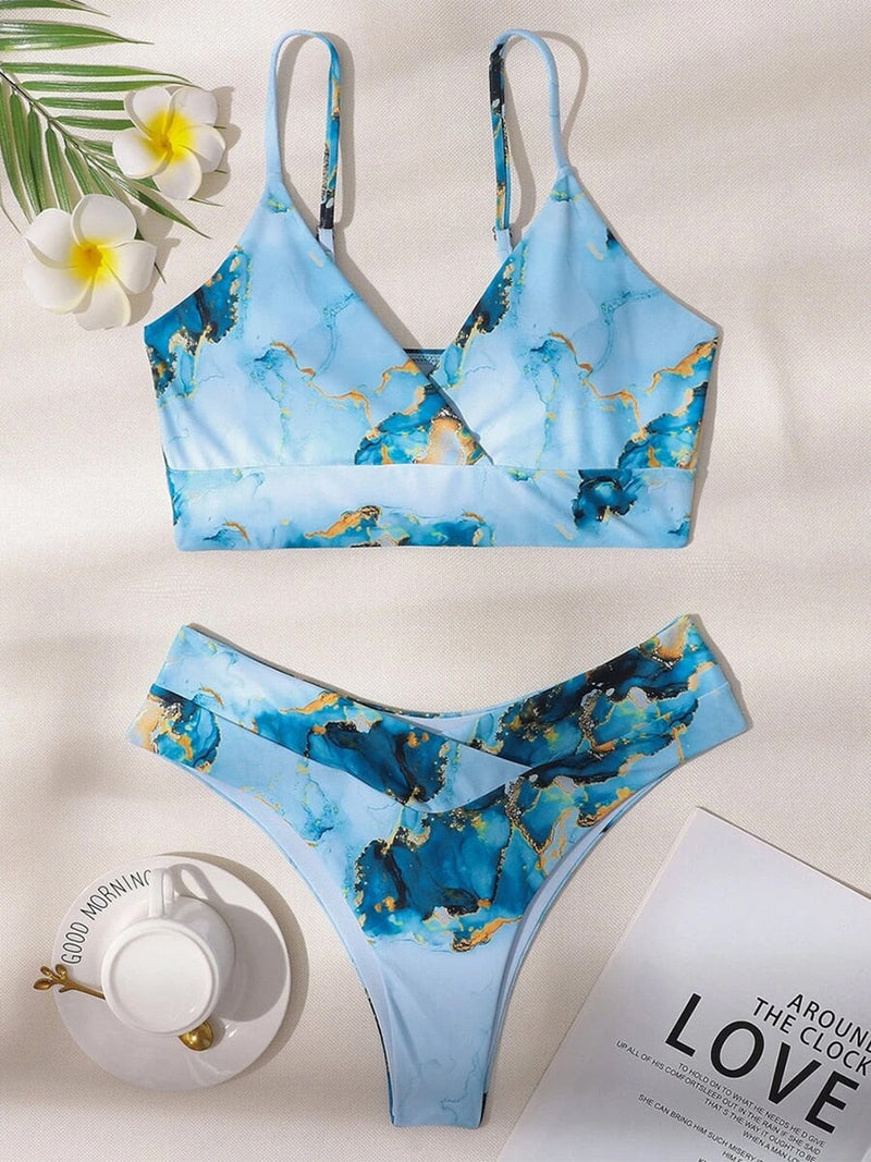 TropicalBreeze - Zweiteiliges Bikini-Set aus Marmor