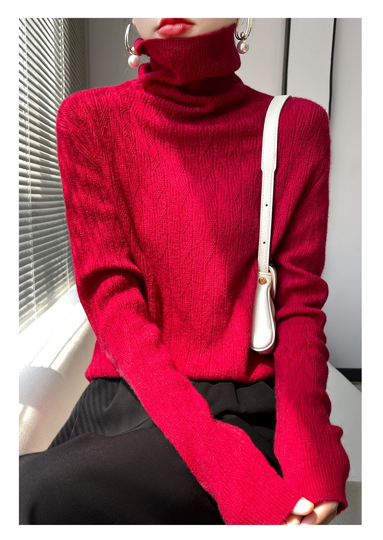 CashmereChic - Rollkragenpullover gestrickt