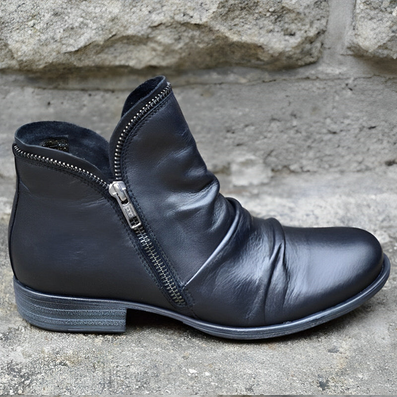 Harper Flache Lederstiefeletten