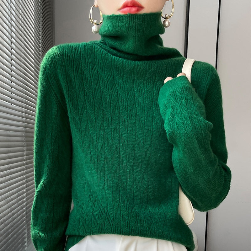 CashmereChic - Rollkragenpullover gestrickt