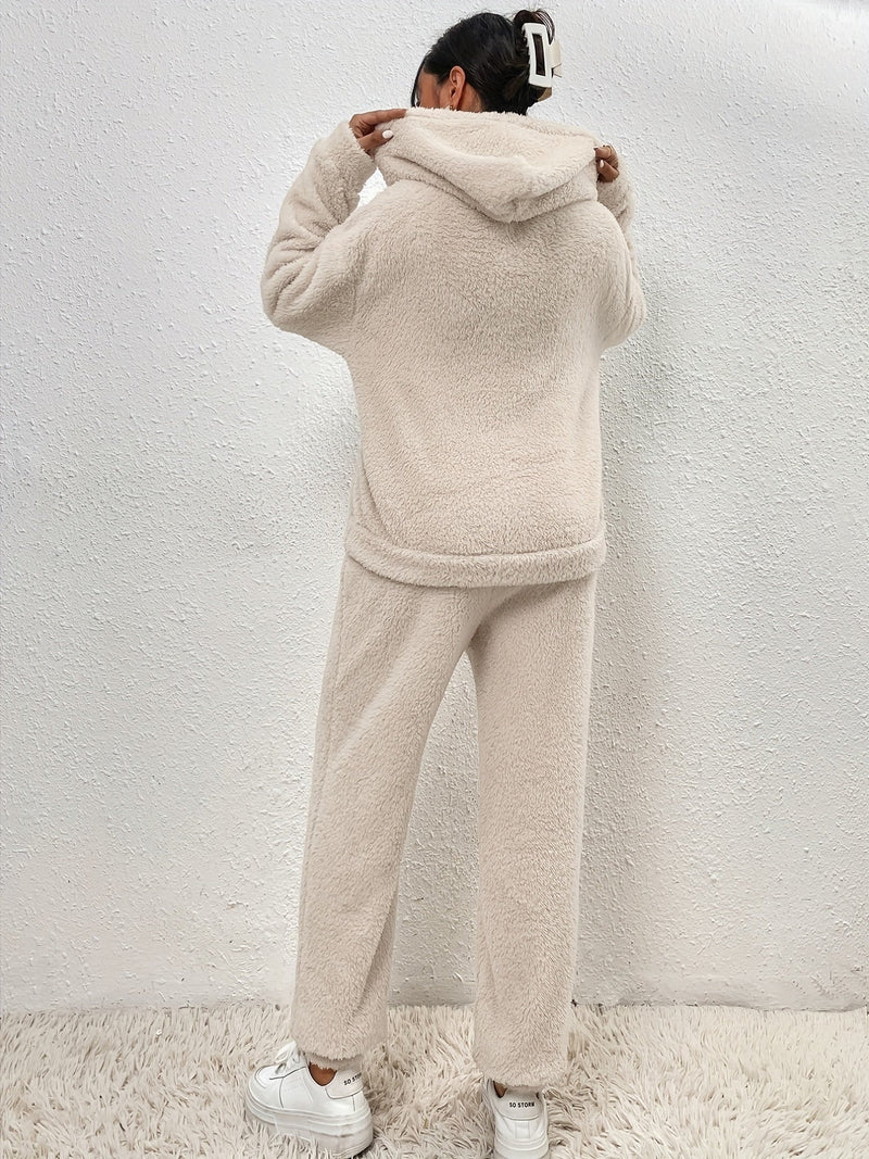 Charina - Stylischer Fleece Teddy-Zweiteiler Lounge Set