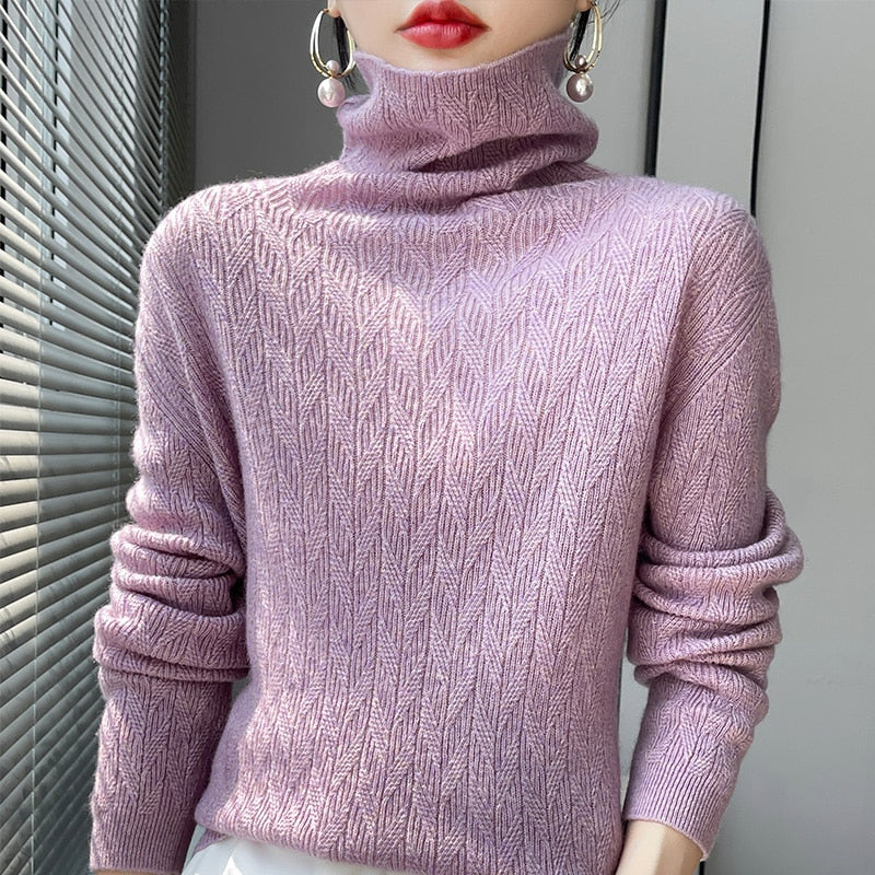 CashmereChic - Rollkragenpullover gestrickt