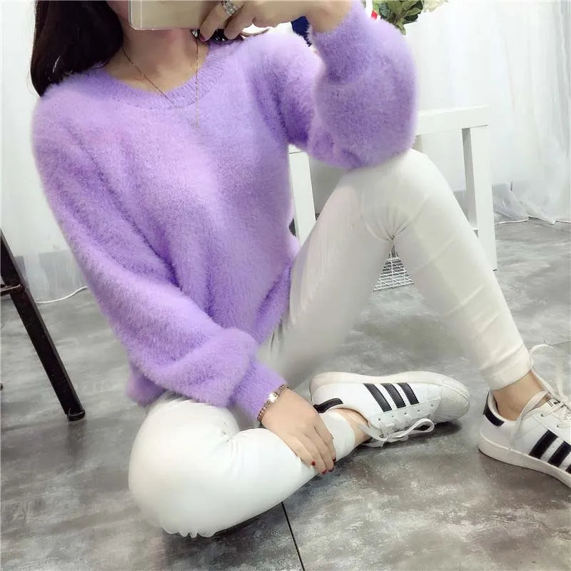 CollegeSweet - Mohair Soft Flushy Pullover