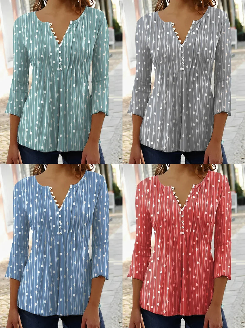 Lizzie Muster V-Ausschnitt Bluse