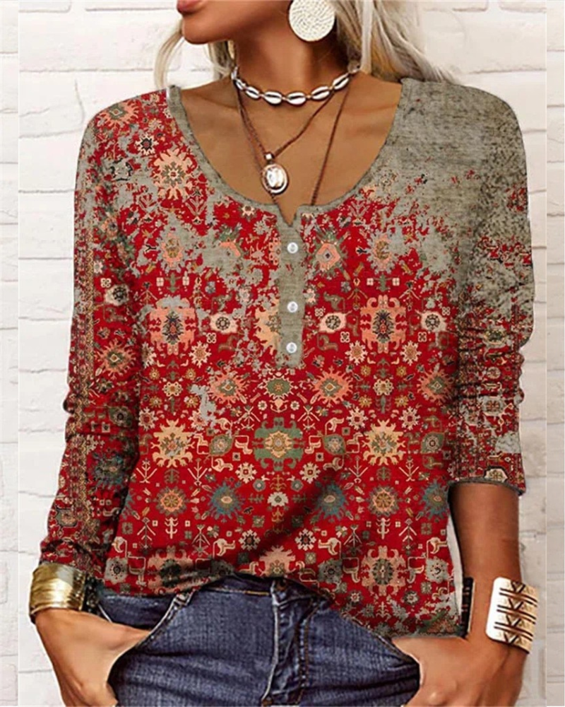 Me Boho Azteken Herbst Langarm