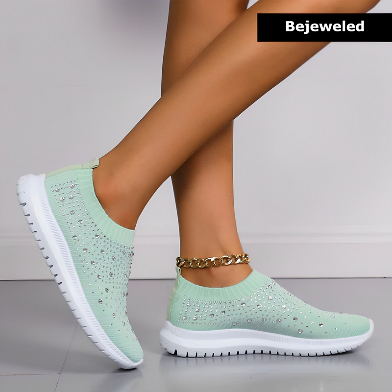 Bejeweled Kristallverkrustete Turnschuhe