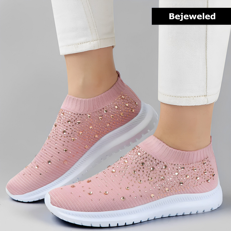 Bejeweled Kristallverkrustete Turnschuhe