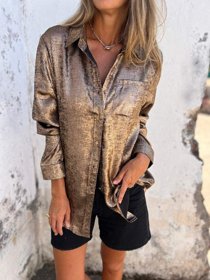 Bethany Metallische Bluse