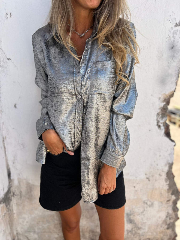 Bethany Metallische Bluse